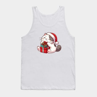 Fat Christmas Cat Tank Top